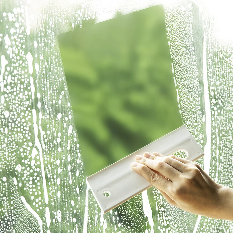 

Bathroom Mirror Glass Scraper Wall Wiper Bathroom Window Cleaning Brush Household Can Hang Silicone Wiper