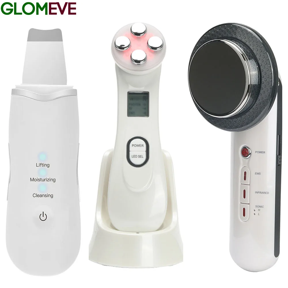 Светодиодная лампа антивозрастной массажер для лица EMS RF + инфракрасный