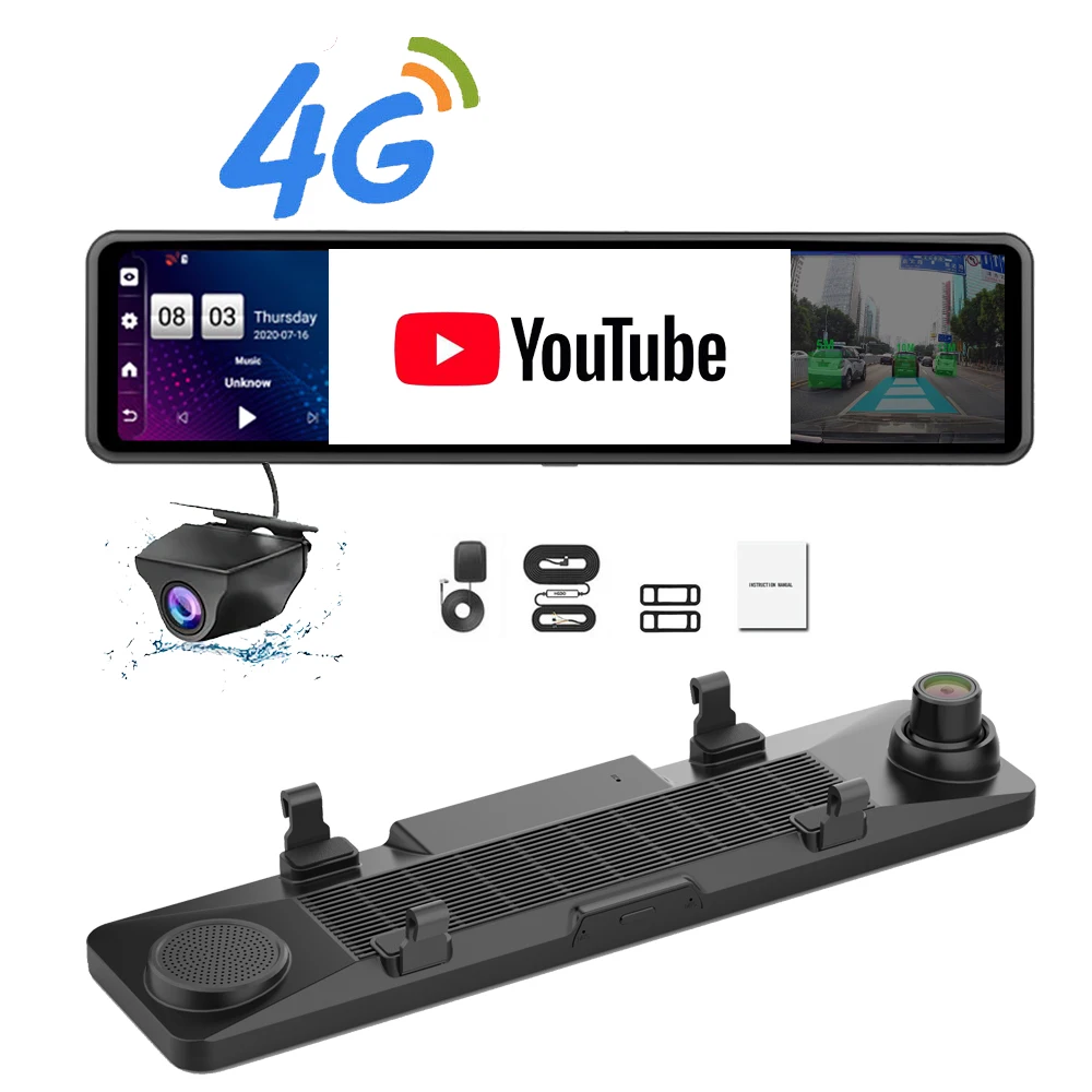 Автомобильный видеорегистратор 12 дюймов Android 8 1 ADAS 4G зеркальная камера Full HD 1080P