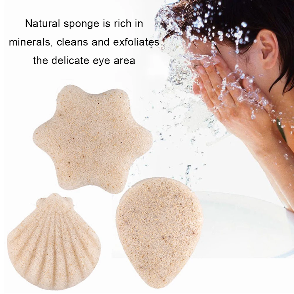 

3pcs Exfoliator Cleanse Konjac Sponge Natural Konjac Puff Face Wash Cleaning Sponge Makeup Konjac Exfoliating Sponge