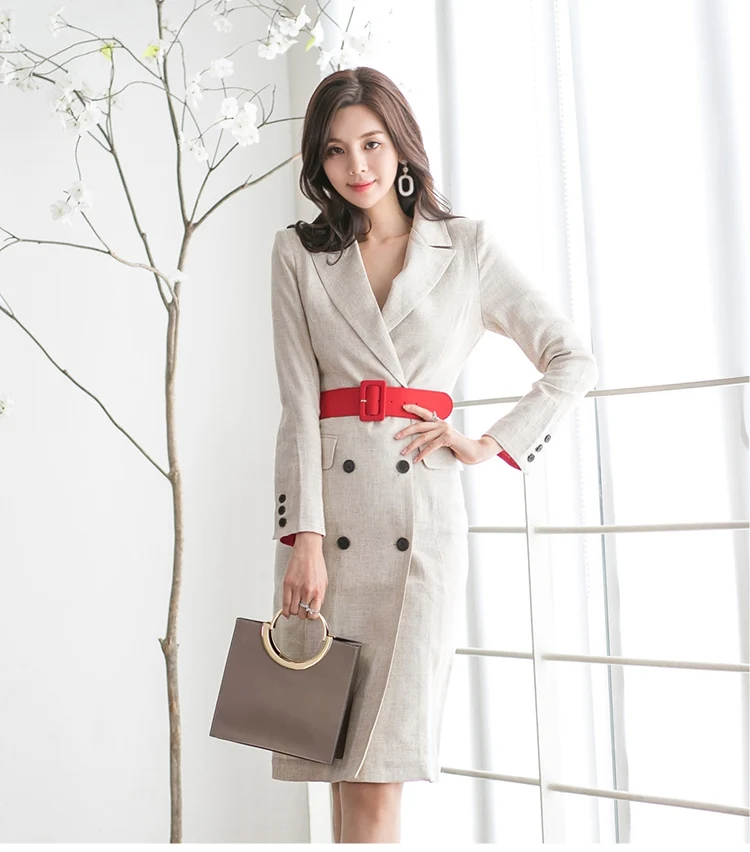 Элегантное женское платье офисные женские платья Блейзер приталенная одежда с