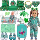 Аксессуары для кукол мебель диван-кровать подкладка Пижама для ребенка-реборн 43 см, 18 дюймов кукольная одежда для девочек обувь, чемодан с единорогом Бесплатная доставка