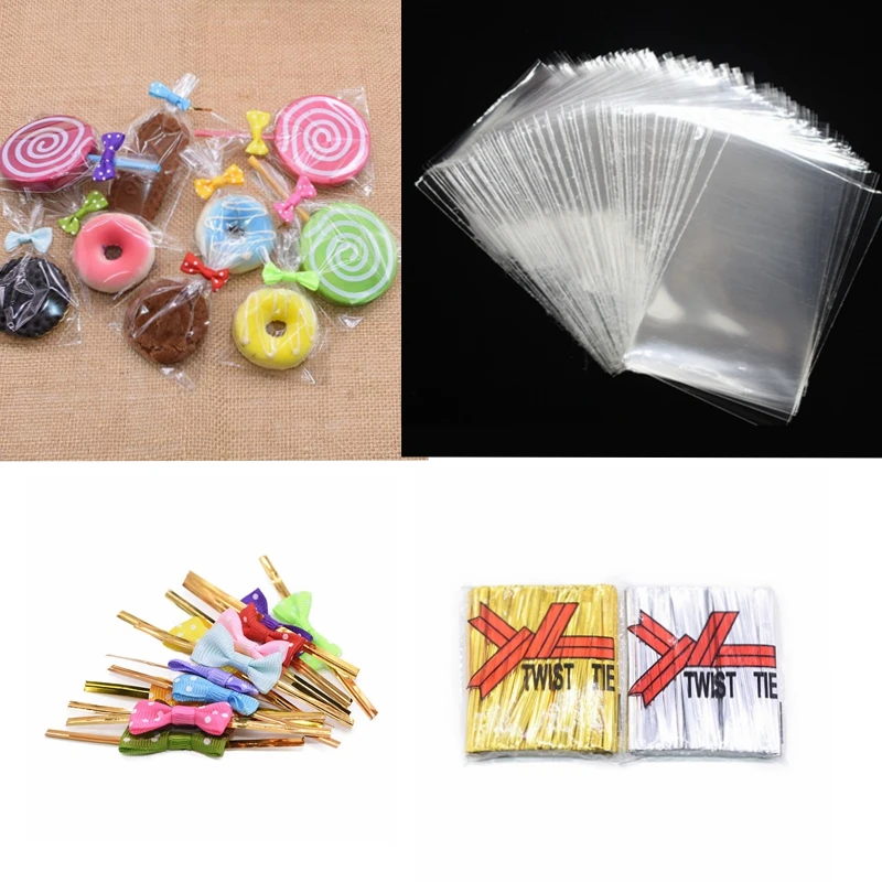 100 шт рождественские украшения конфеты леденцы печенья Упаковочные пакеты