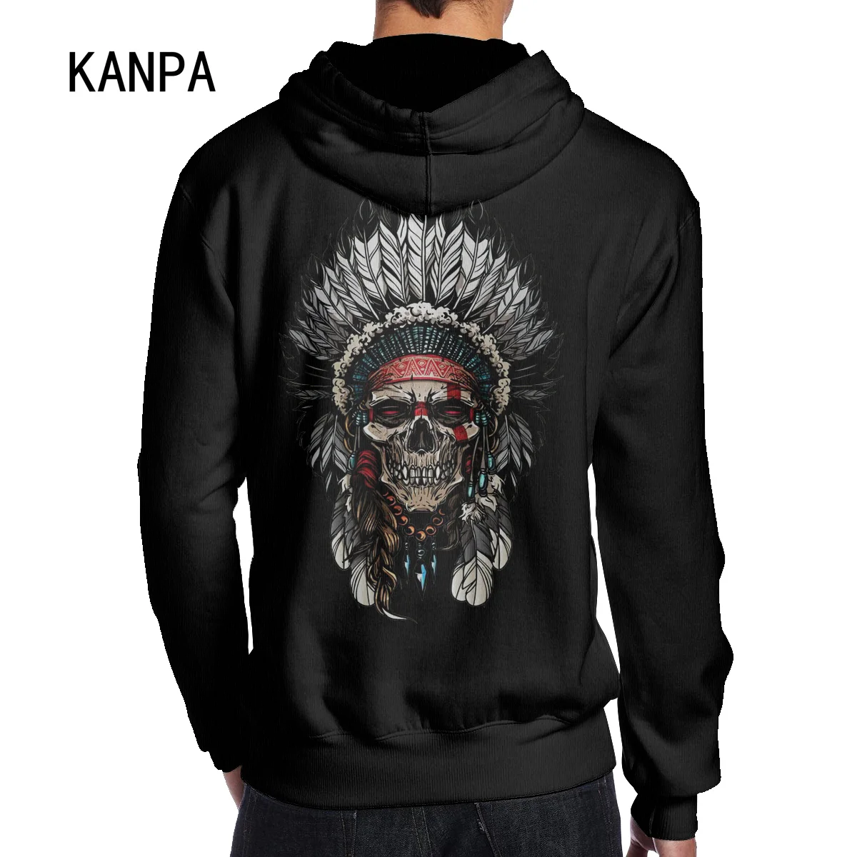 Толстовка с капюшоном Love Skull Indian 3D All Print мужская и женская верхняя одежда в стиле