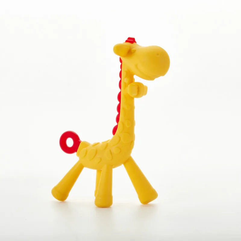 Baby deer teether baby molar rod giraffe full silicone toy bite fun play mouth | Мать и ребенок