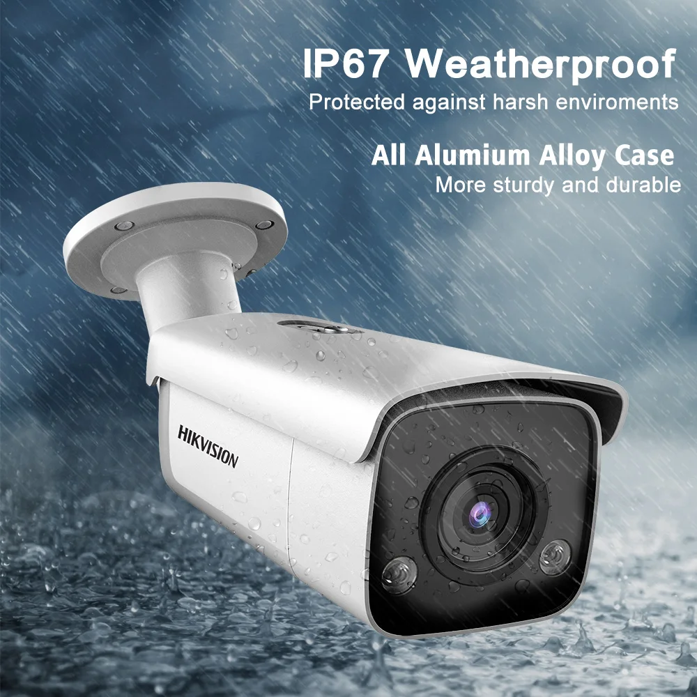 Hikvision Original 4K 8MP IP Camera DS-2CD2T86G2-ISU/SL DarkFighter AcuSense Bullet IP67 60M Smart H.265+ SD Slot Audio Alarm |