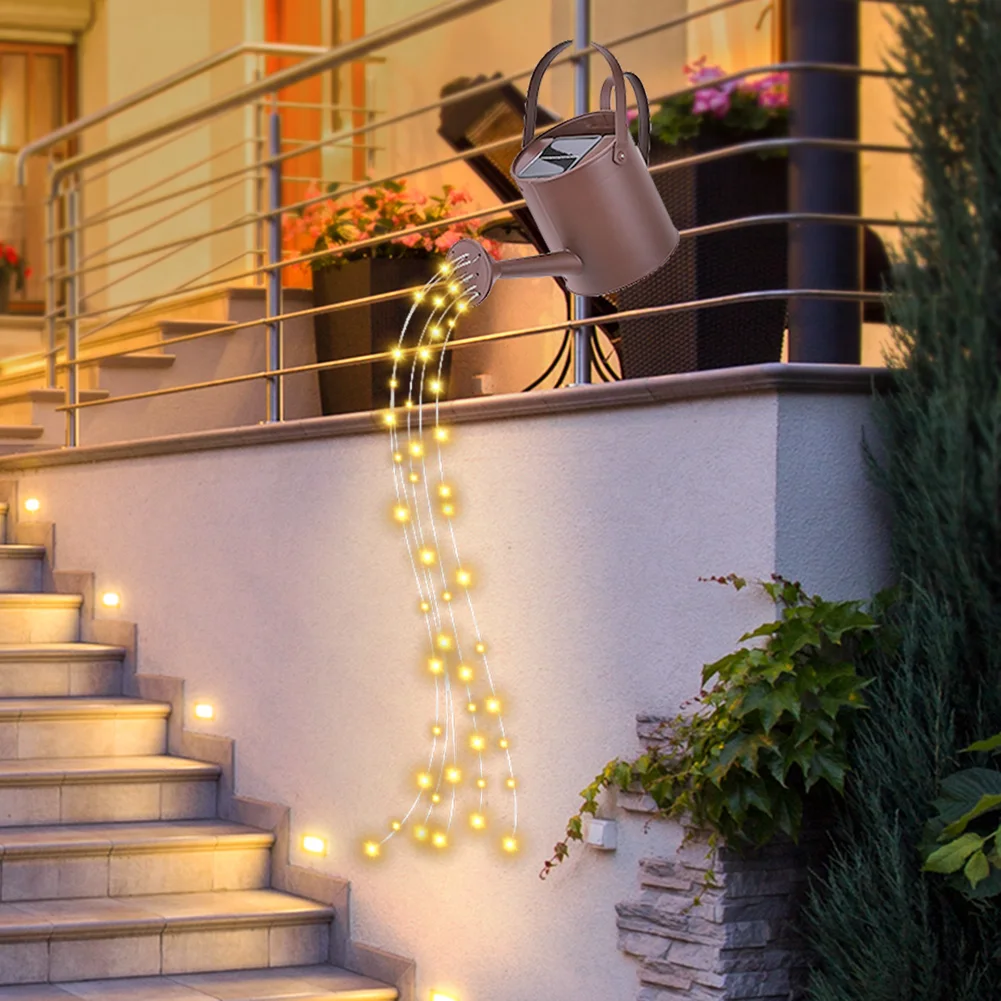 

Светодиодный чайник солнечный светильник кованого железа Лейка Фея лампы Водонепроницаемый двор для декорации сада Открытый Декор парк св...