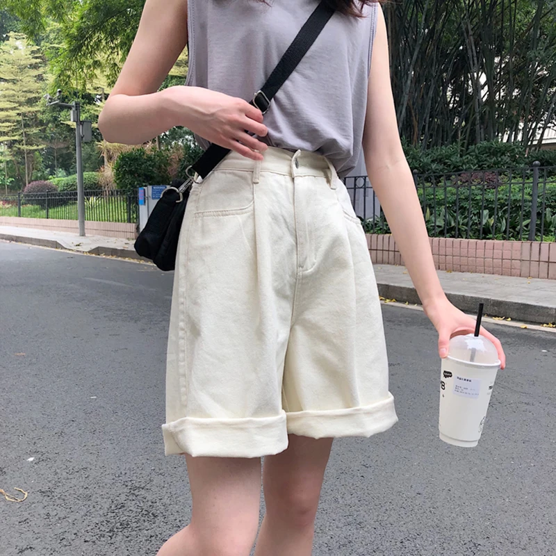 

Korean women's five-point pants elastic waist casual shorts fashion trend big wide-leg shorts thin autumn shorts harem pants