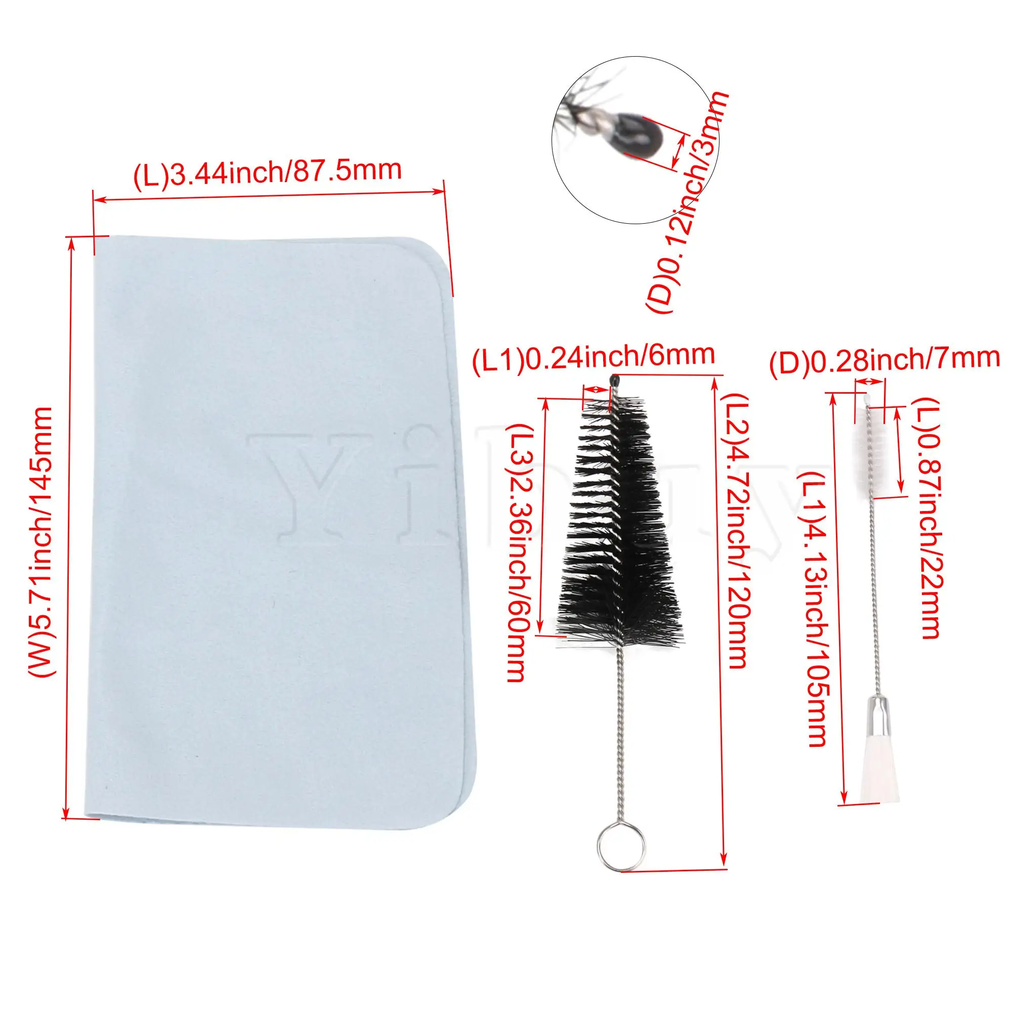 

Yibuy Sax Tone Hole Brush Mouthpiece Brush Clarinet Maintenance Cloth Care Set