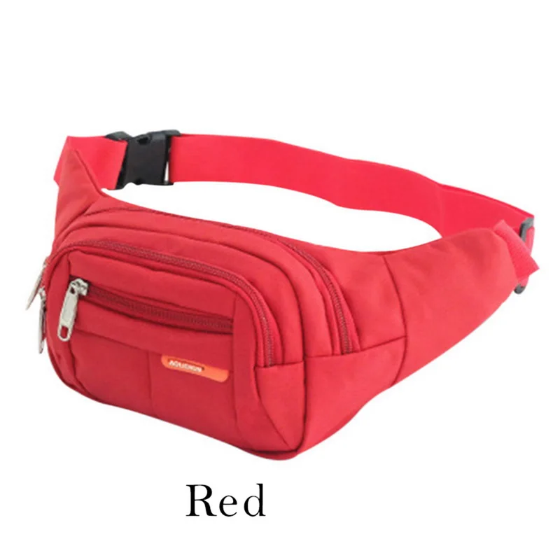 Red2 WENYUJH поясная сумка, модная Женская Мужская поясная сумка, цветная поясная сумка унисекс, поясная сумка, сумка для мобильного телефона на молнии, сумка на пояс - Цвет: Red2