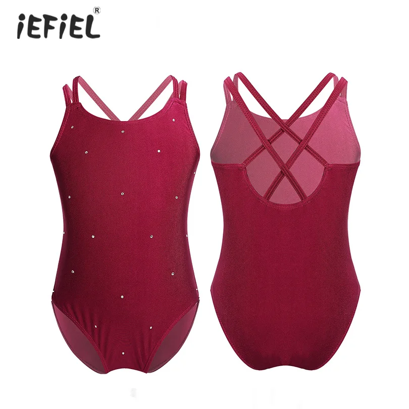 Балетный костюм для девочек на тонких лямках гимнастический купальник