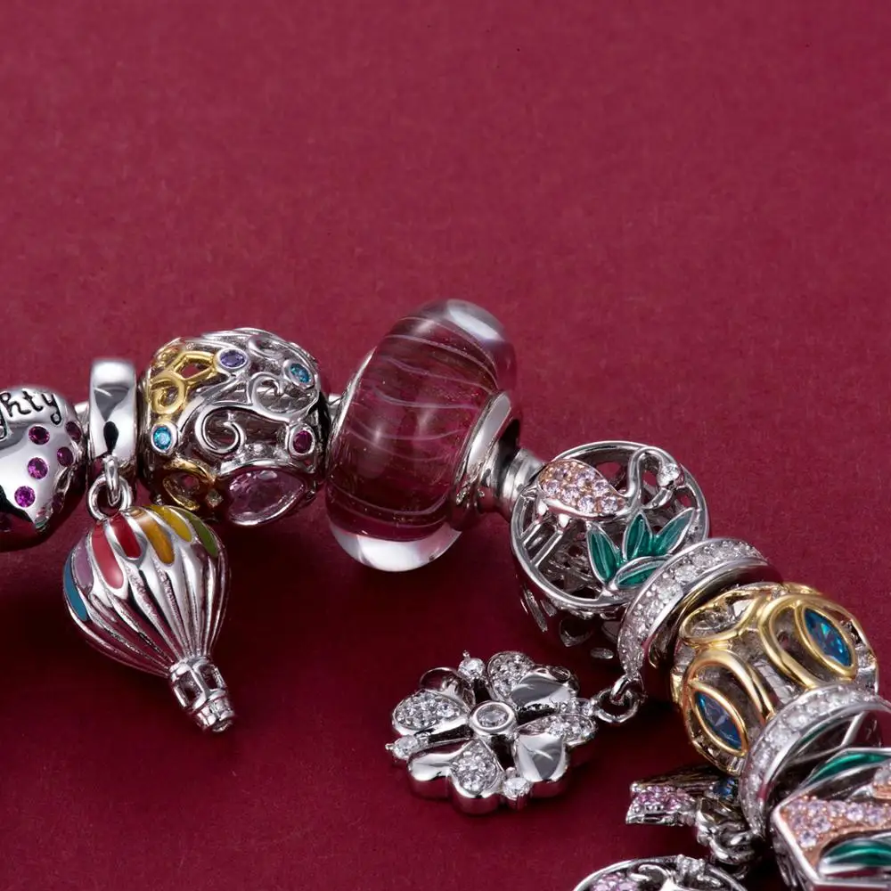 Четыре листа клевера сердце кулон 925 пробы серебро тропических рыб и вод tailBeads