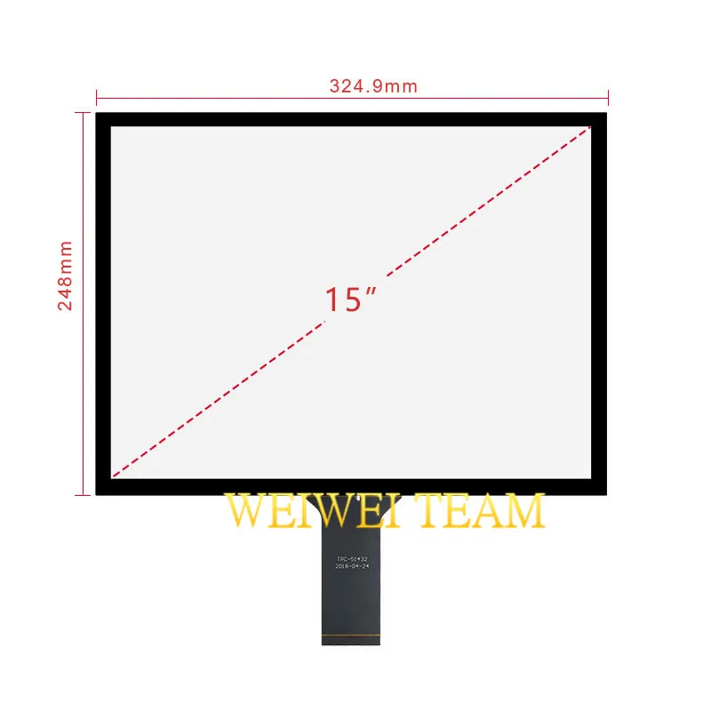 Wisecoco 15 дюймов емкостный сенсорный экран USB plug and play 324 9x248 мм 10 точек для Raspberry Android
