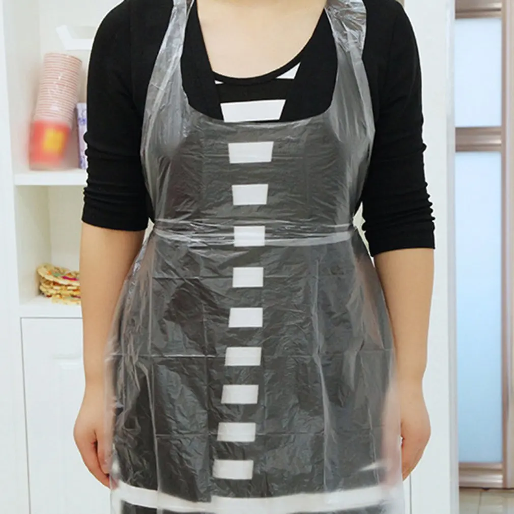 Одноразовый пластиковый фартук для фондю водонепроницаемый маслостойкий с