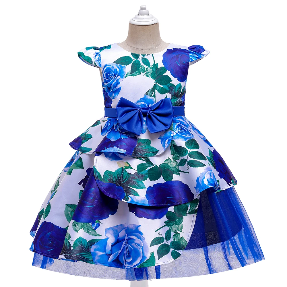 

kawaii Children's retro embroidery girls costume prom party princess dress girls Vestido short-sleeved formal dress