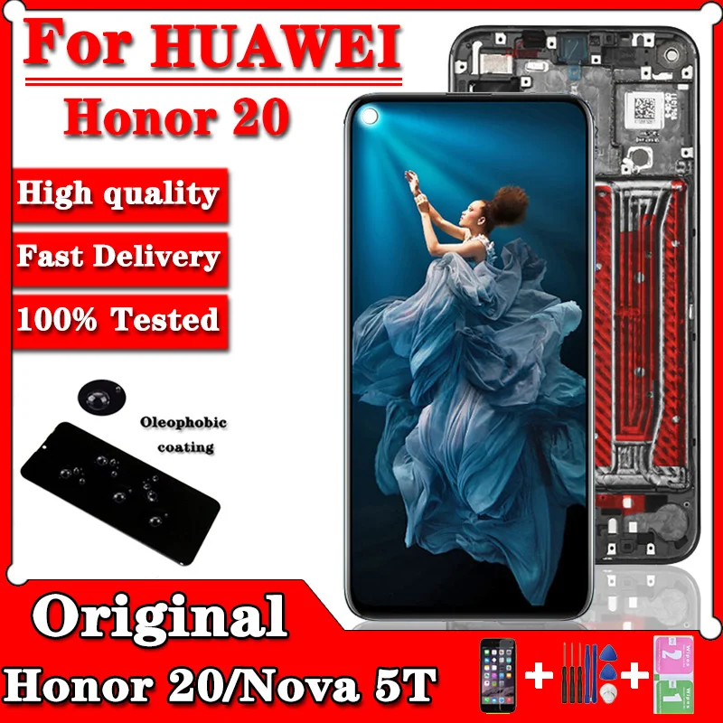 6 26 &quotоригинал для Huawei Honor 20 ЖК-дисплей с сенсорным экраном дигитайзер YAL-L21 YAL-L61A Nova