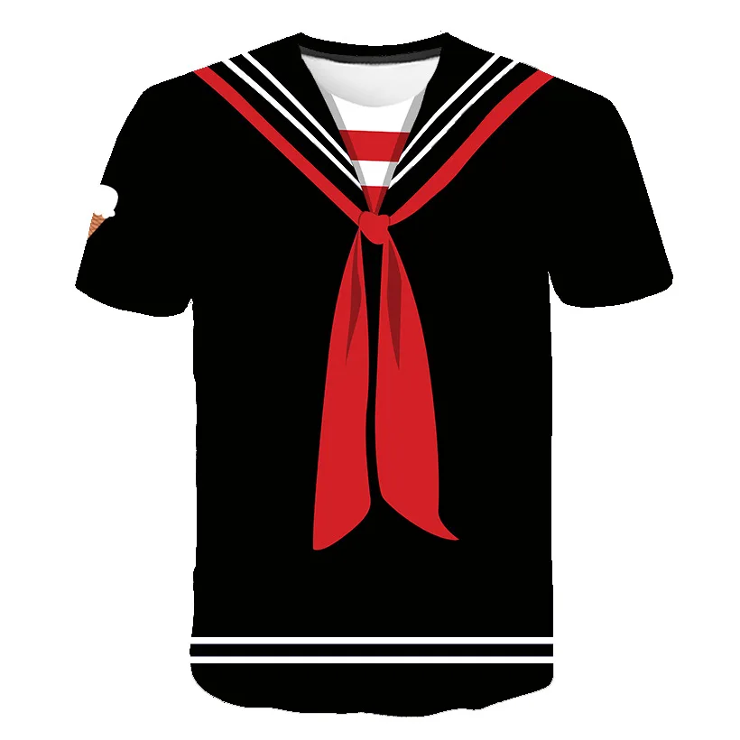 Новинка 2019 модная объемная футболка с имитацией двух частей мужские Забавные