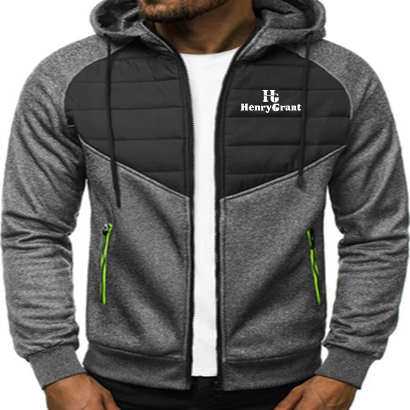 

2021 Autumn Winter Hooded Jacket Men Casual Slim Patchwork Zipper Coat Men Plus Size 3XL Long Sleeve Mens Jackets Oversized Coat