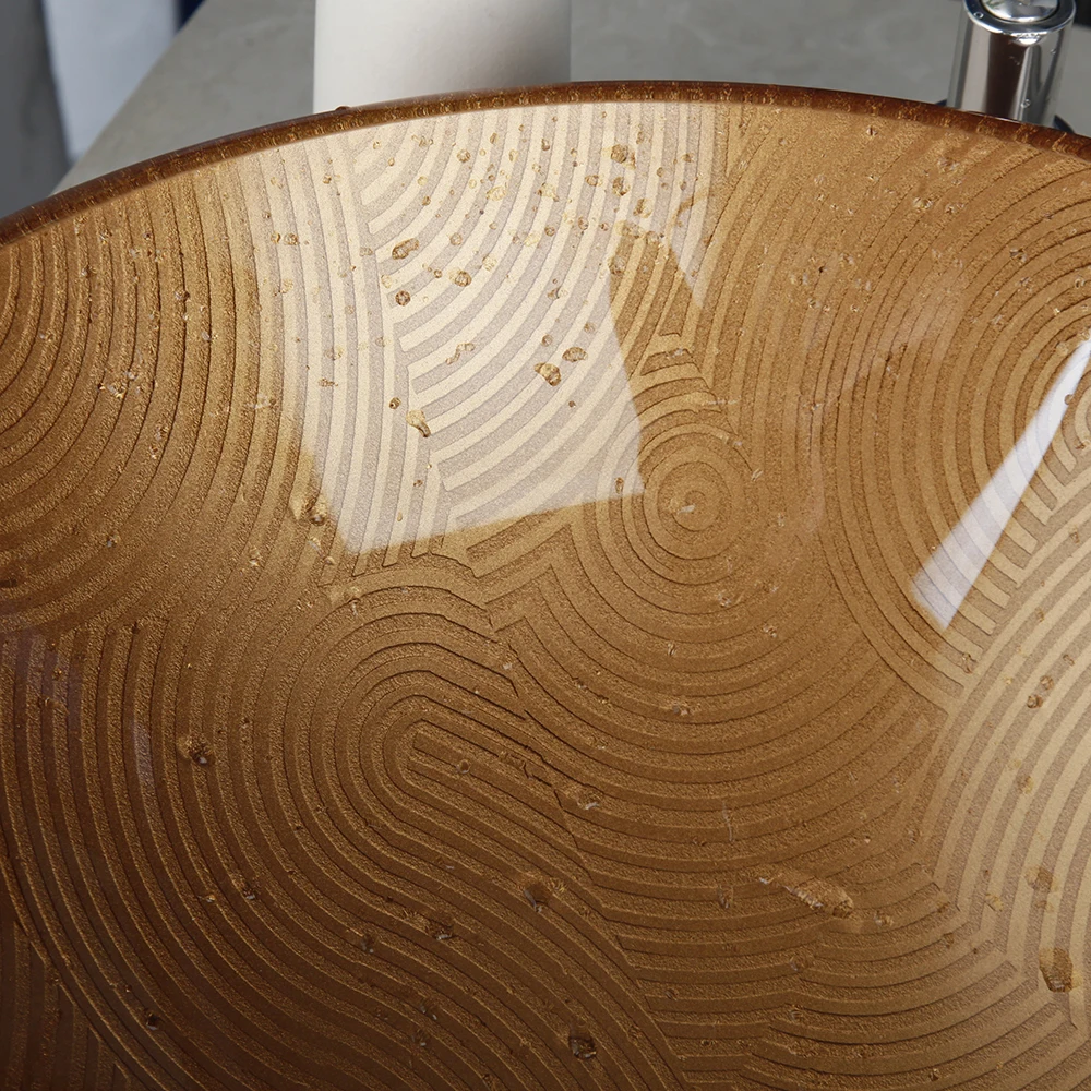 Смеситель-водопад для раковины латунный коричневый ручная краска раковина в