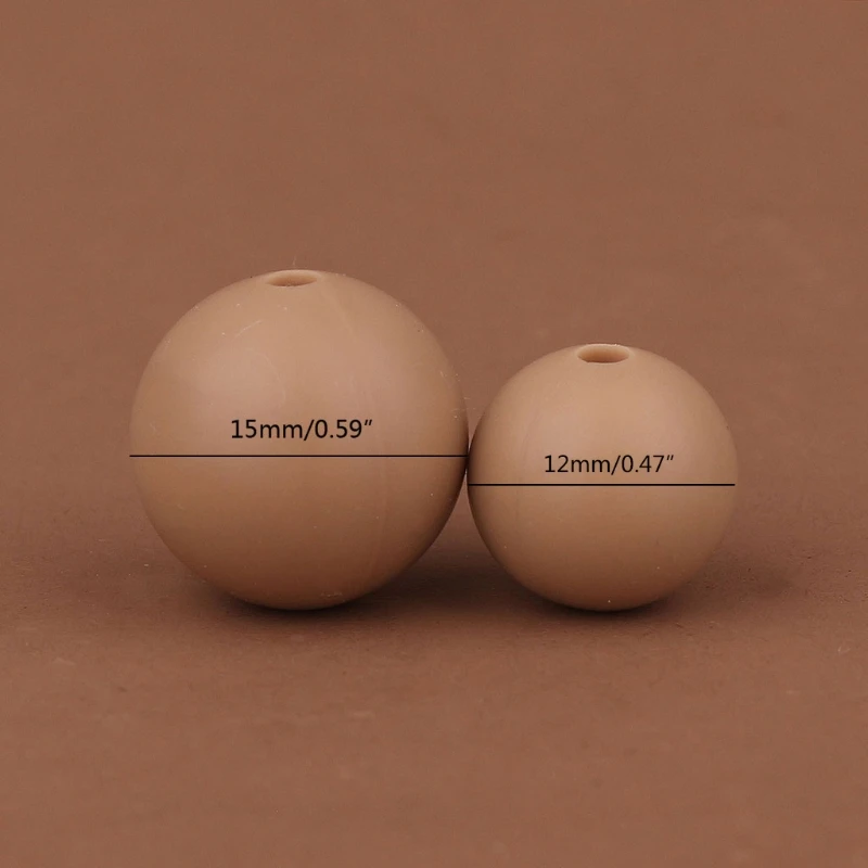 

OOTDTY Silicone Beads 20Pcs Food Grade Silicone 12/15MM Nursing Silicone Teething Bead In Baby Teethers Necklace DIY