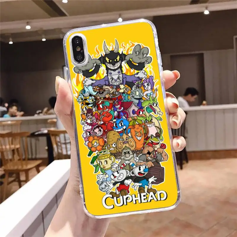 

Cuphead Painted Phone Case Transparent soft For iphone 5 5s 5c se 6 6s 7 8 11 12 plus mini x xs xr pro max