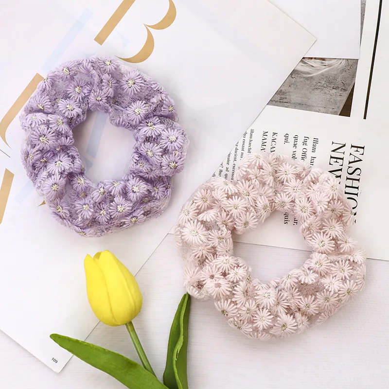 Женские кружевные резинки для волос резинка хвоста девочек эластичная с