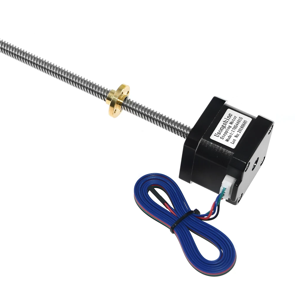 usongshine nema17 stepper motor 17hs4401 with t8 screw lead 8mm 300mm400mm 42 motor 42bygh motor with screw 3d printer parts free global shipping