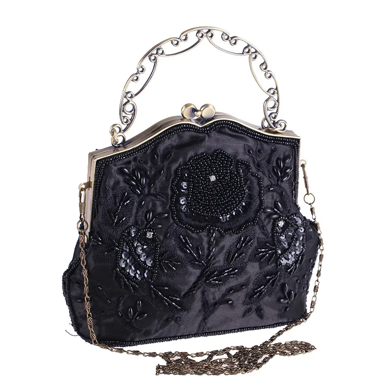 Women's Vintage Style Beaded And Sequined Evening Bag Wedding Party Handbag Clutch Purse| |