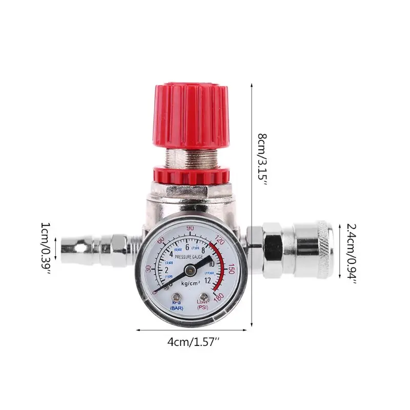 

Pressure Regulator Switch Control Valve Gauge with Male/Female Connector for Air Compressor Air Pump Accessories