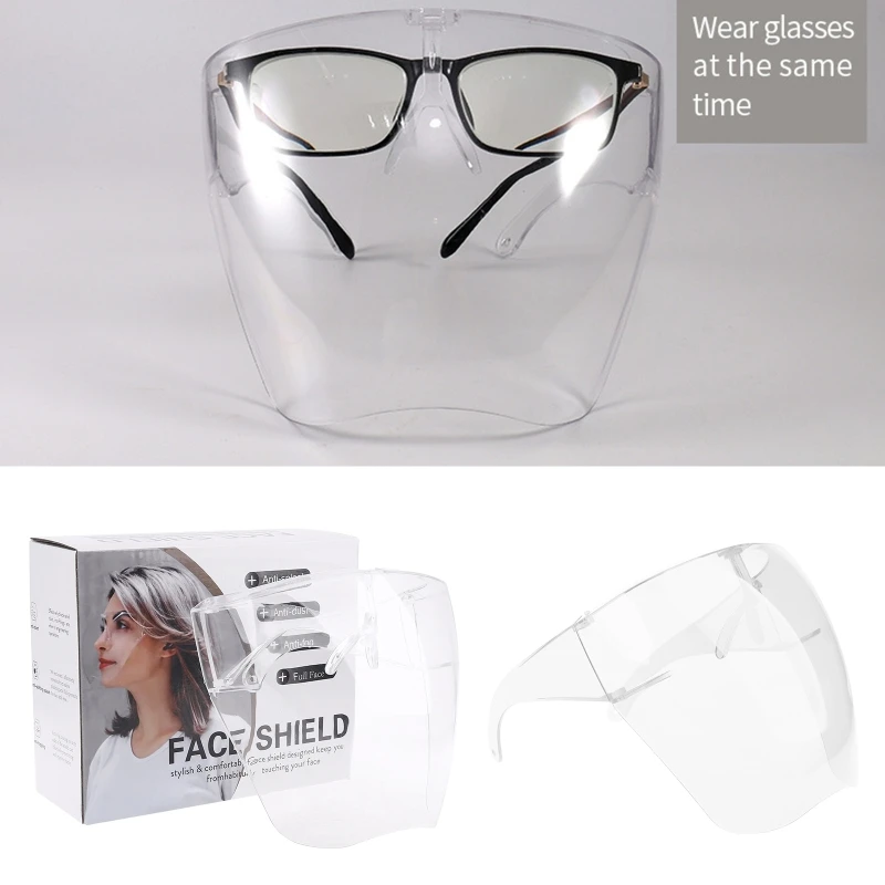 

Transparent Face Shield Dust-proof Full Face Cover Safety Glasses For Adult Outdoor Working Use Prevent Saliva Splash Face Mask