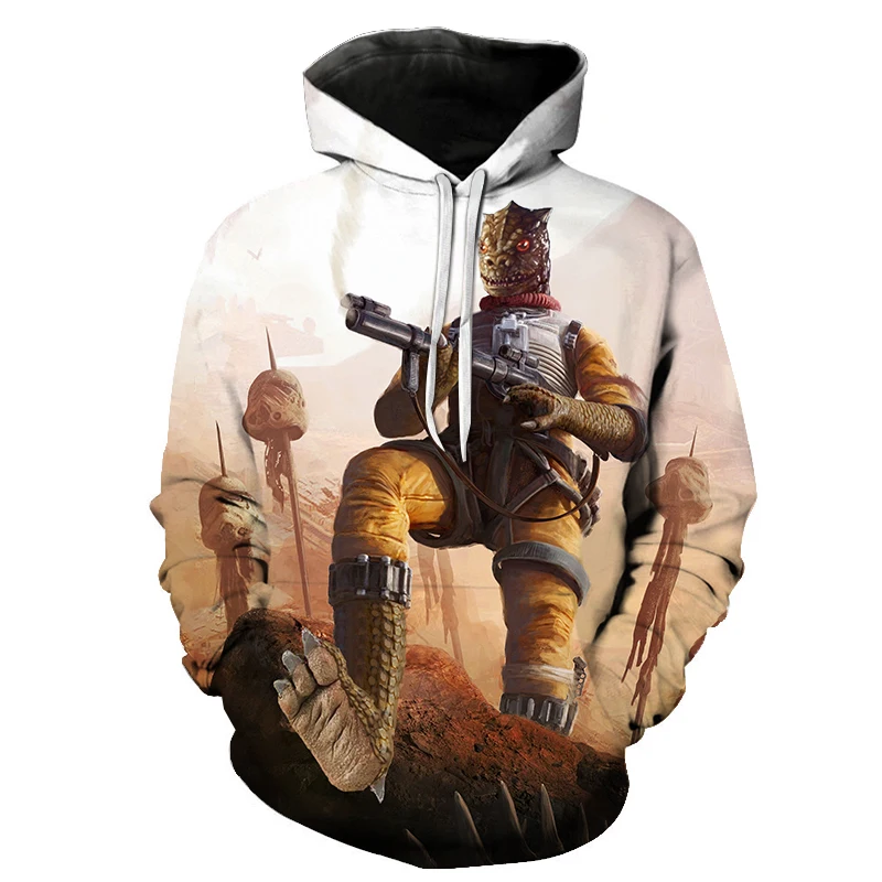 

3D printing film collection autumn and winter popular all-match men's sweater hoodie personality fashion thickening and warmth
