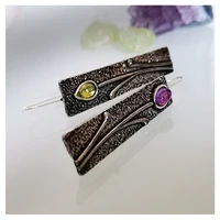 boho tribal branch flower oil drop earrings for women vintage handmade teardrop purple resin stone earings statement brinco gift