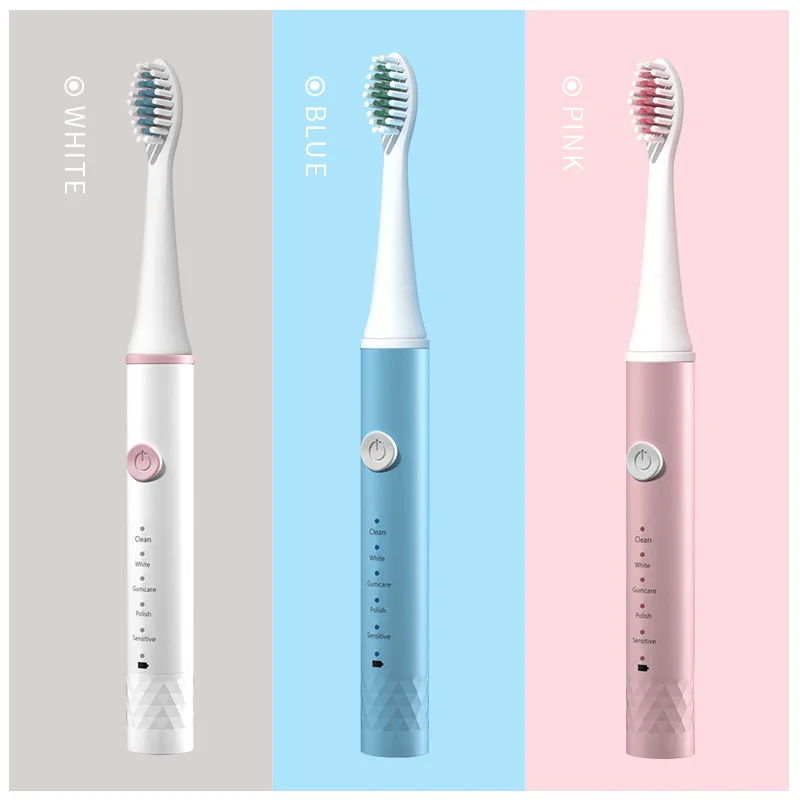 

A+ Household Rechargeable Adult Ultrasonic Waterproof Replacement Heads Set Teeth Whitening Strong Electric Sonic Toothbrush
