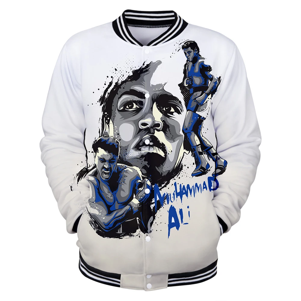 Бейсбольная куртка с принтом Мохаммед Али для мужчин и женщин зимняя Модная