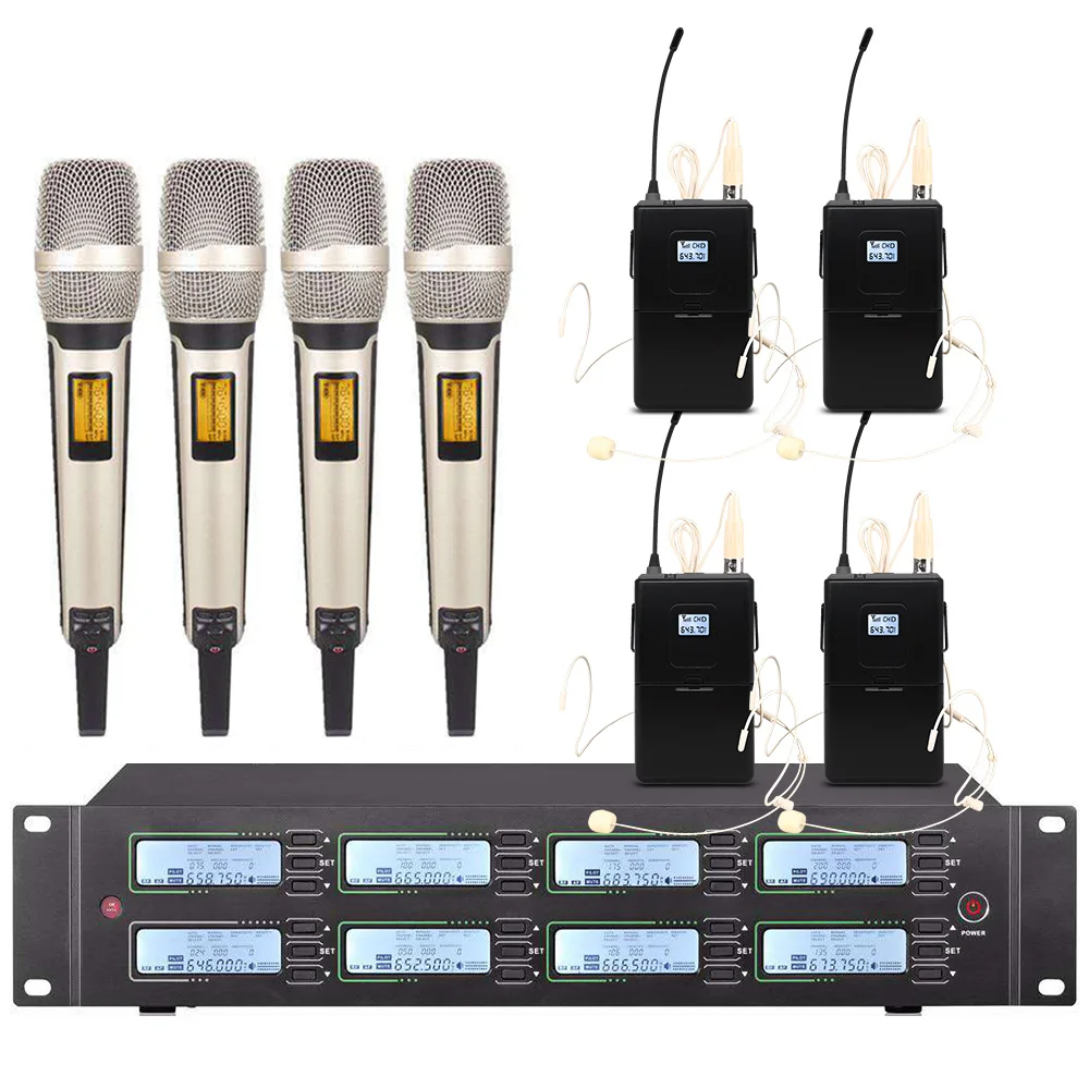 구매 전문 UHF 무선 마이크 시스템, 9000, 교회, 학교, 야외 활동용 휴대용 마이크, 무선 마이크