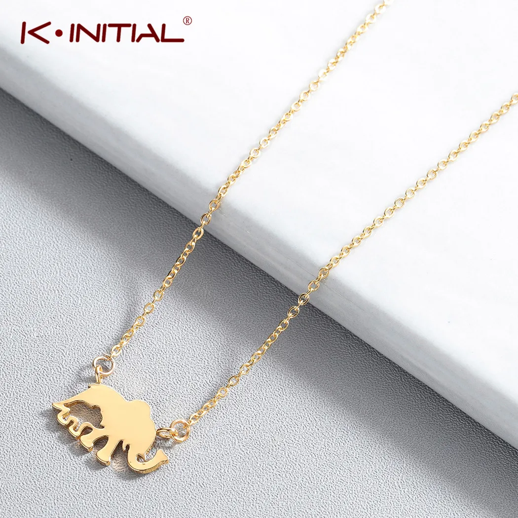 Ожерелье Kinitial с подвеской в виде африканского дикой природы слона рассвет