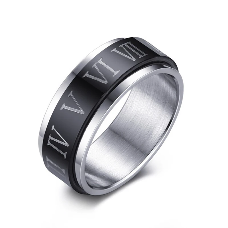 Массивное кольцо из нержавеющей стали для мужчин и женщин Крутое вращающееся с