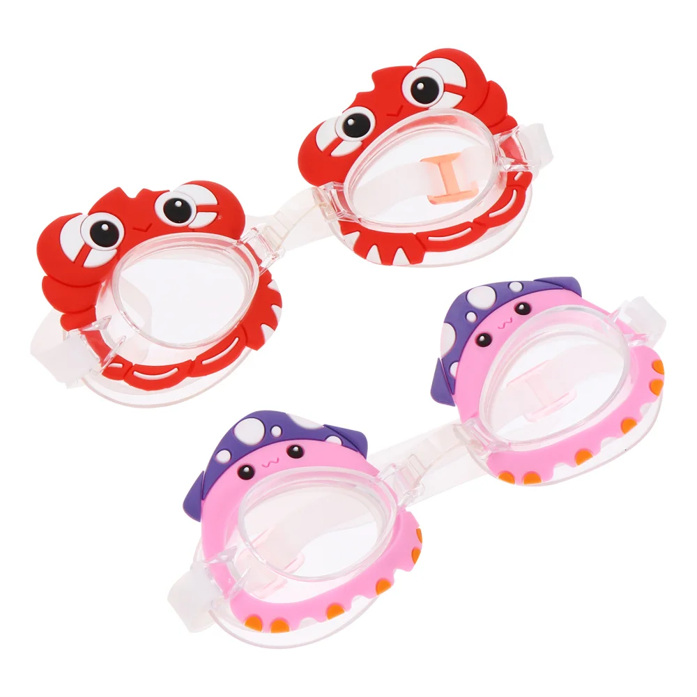 

2 Pairs of Children Swimming Glasses Cartoon Swimming Goggles Anti-fog Eyewear