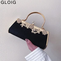 new design vintage party dress evening bags women handbags diamonds luxury metal clutch small female