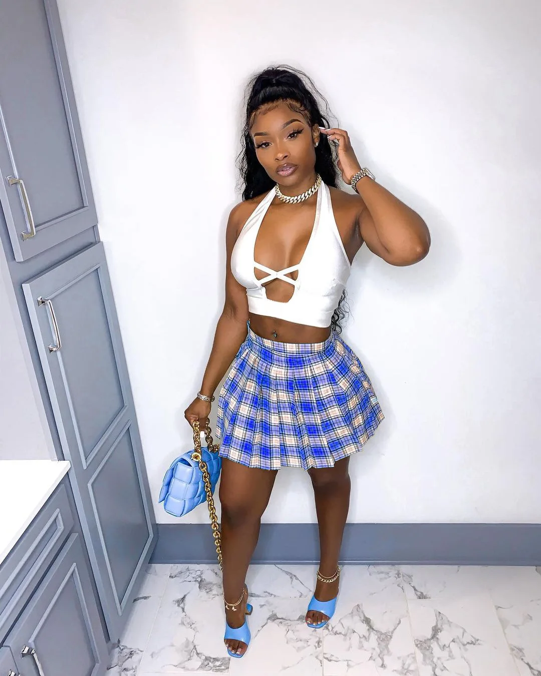 

Plaid Summer Women Skirt High Waist Plaid Mini Skirt Women School Girls Sexy Cute Pleated Skirt with Zipper Sexy Two Piece Set