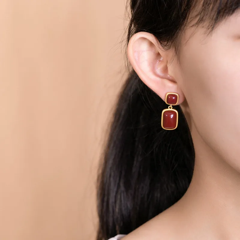 Женские Простые Геометрические Квадратные серьги без геля золотые и белые