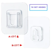 510 set double sided adhesive wall hooks hanger transparent suction cup sucker hooks for kitchen bathroom accessories