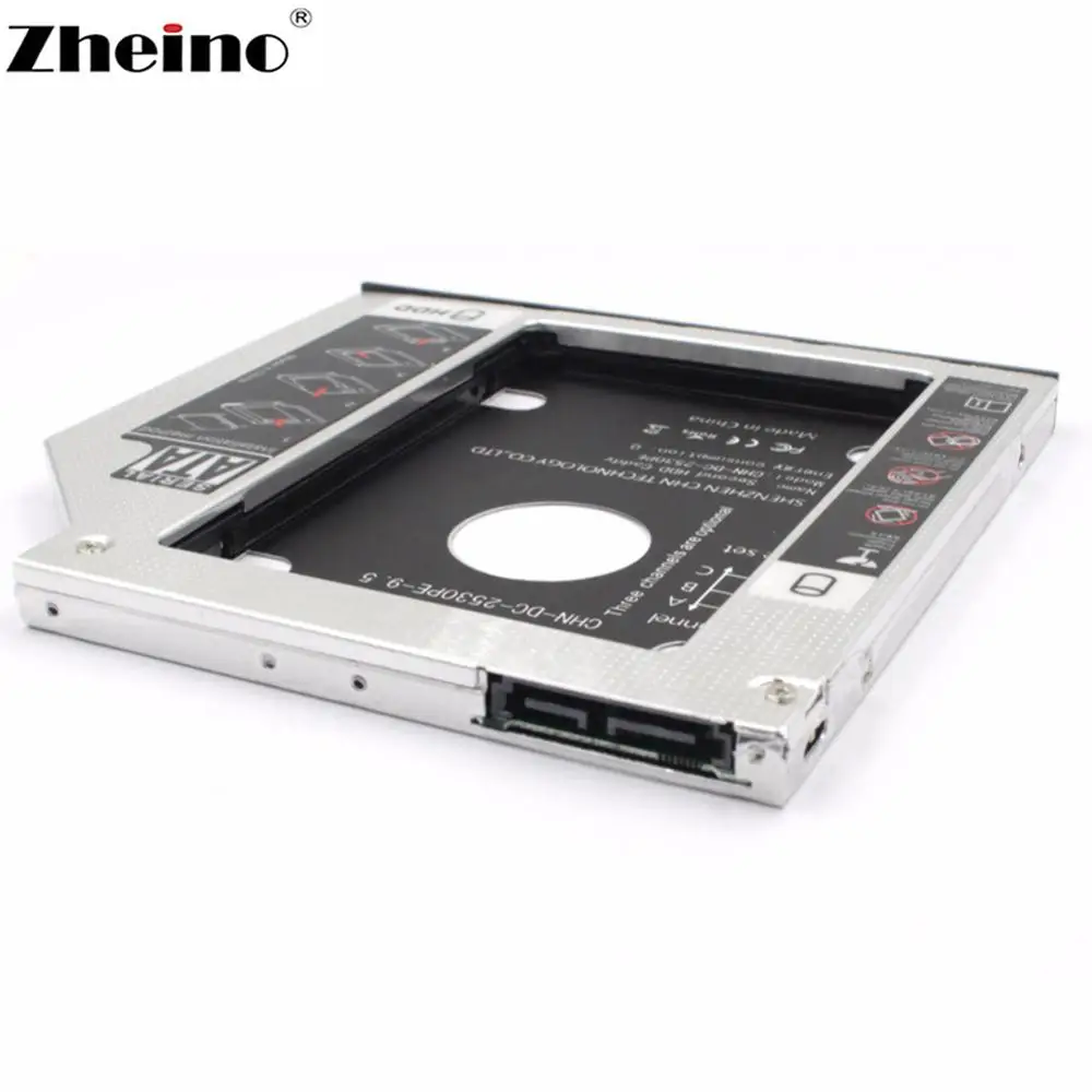 Zheino 12,7 мм 2nd HDD Caddy алюминиевый сплав 2,5 SATA3 адаптер Bay чехол для CD/DVD-ROM Оптический жесткий диск