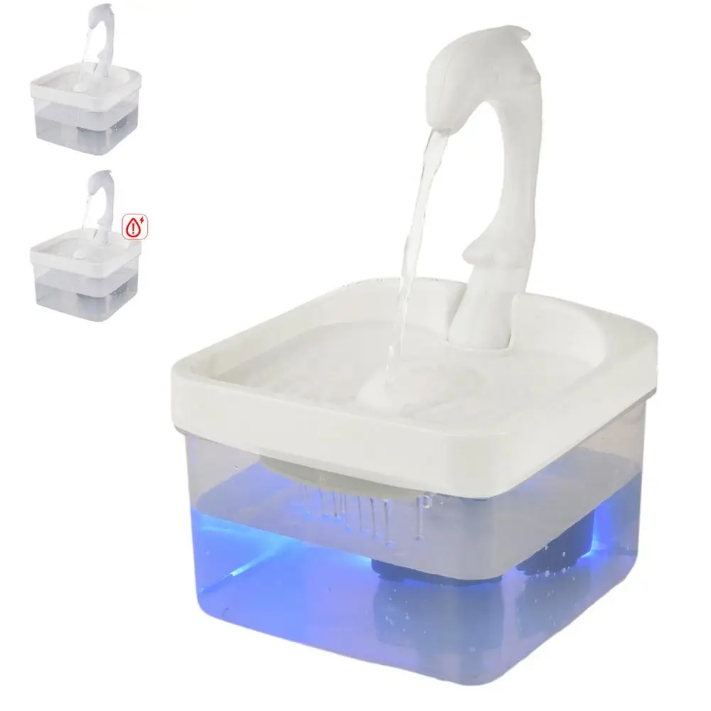

HOT!2L Pet Cat Fountain LED Blue Light USB Powered Automatic Water Dispenser Cat Feeder Drink Filter For Cats Dogs Pet Supplier