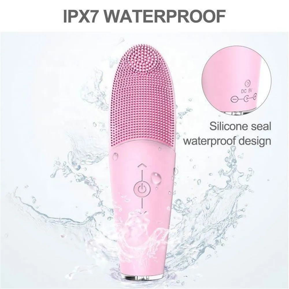 Электрическое Силиконовое ультразвуковое очищающее средство для лица