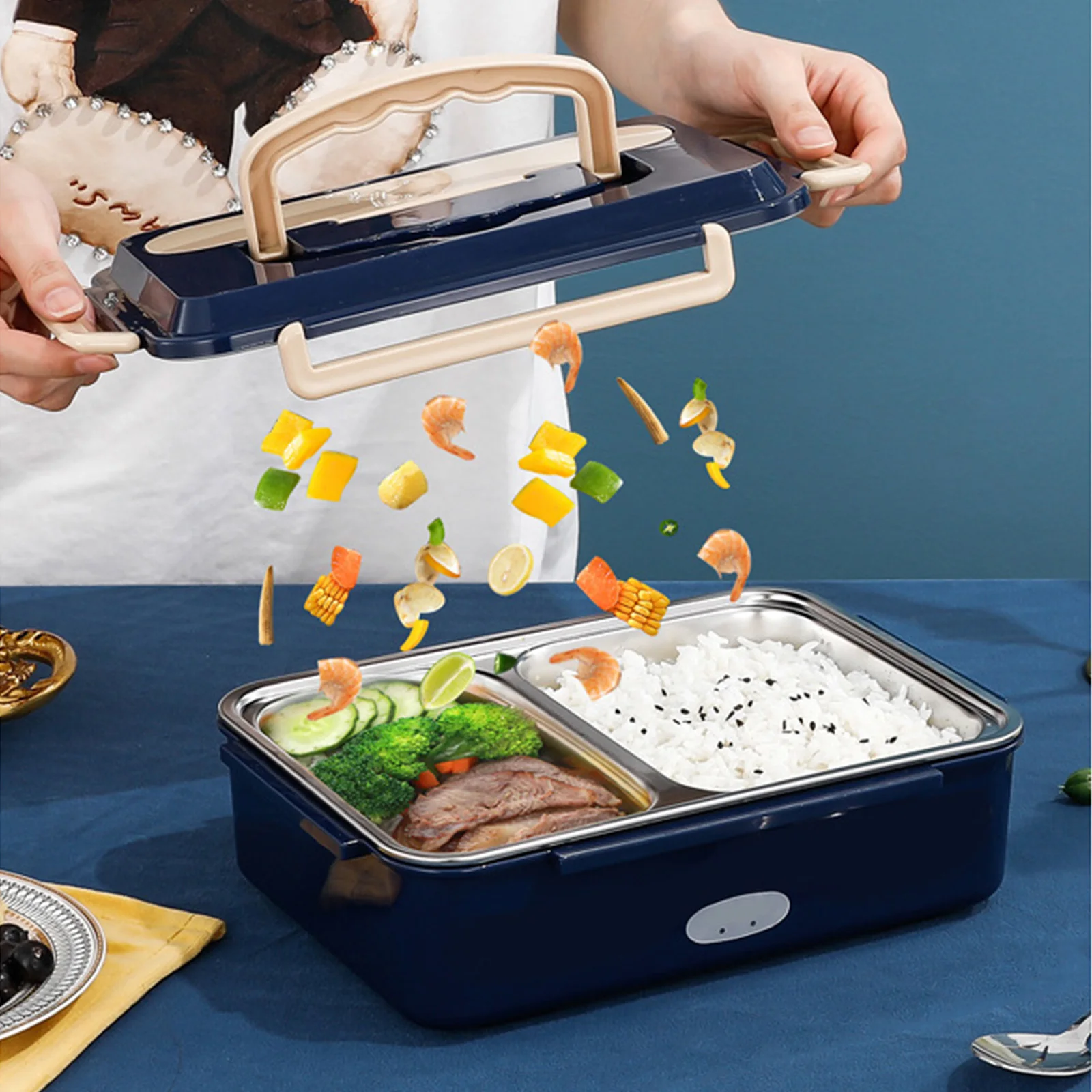 

Electric Lunch Box - Portable Food Warmer Removable Stainless Container Heater Rice Container Dinnerware Sets For Home Dropship
