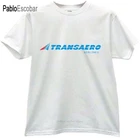 Футболка мужская хлопковая с надписью TRANSAERO Airlines, брендовая модная тенниска, европейские размеры, лето