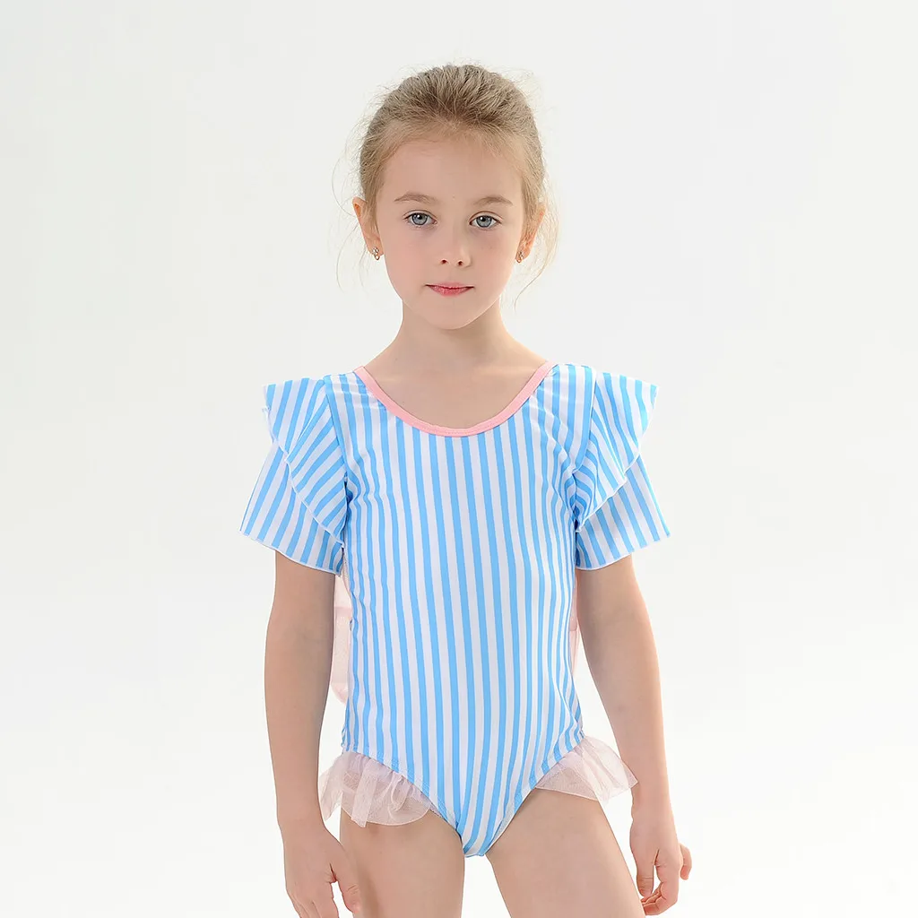 Детский слитный купальник для девочек Летний полосатый детский детская пляжная