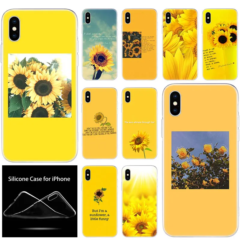 Роскошный мягкий силиконовый чехол для телефона с желтым подсолнухом Apple iPhone 11 Pro
