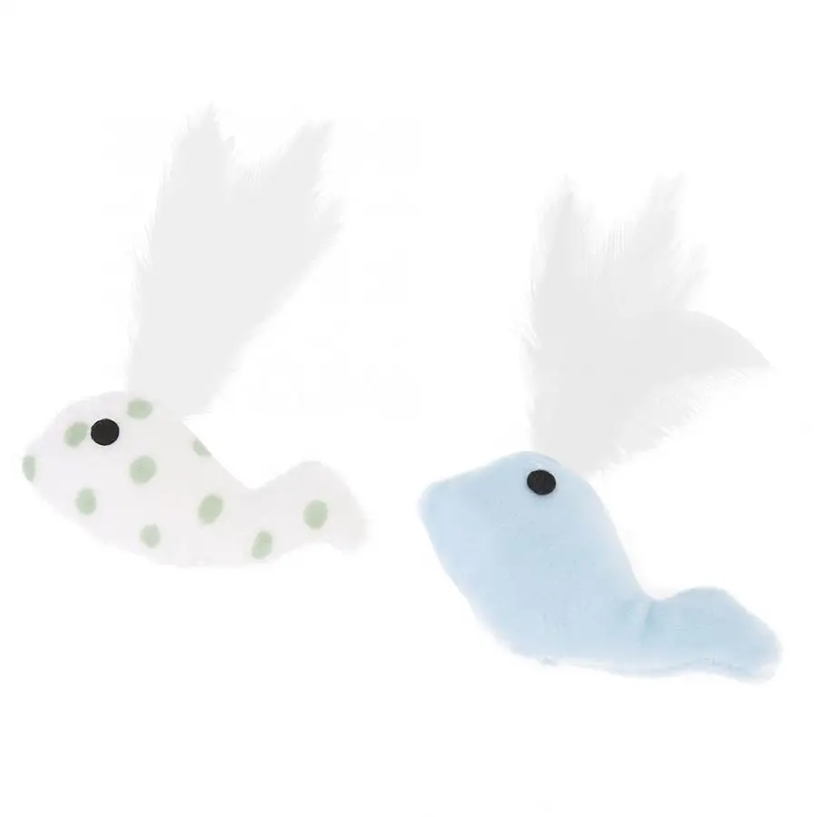 Прочные игрушки для кошек 10 шт. мягкие плюшевые животные рыба с пером набор